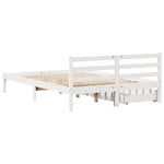 Bed Frame without Mattress White 140x190 cm Solid Wood Pine - Bargainia.com - 