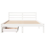 Bed Frame without Mattress White 140x190 cm Solid Wood Pine - Bargainia.com - 