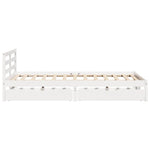 Bed Frame without Mattress White 140x190 cm Solid Wood Pine - Bargainia.com - 