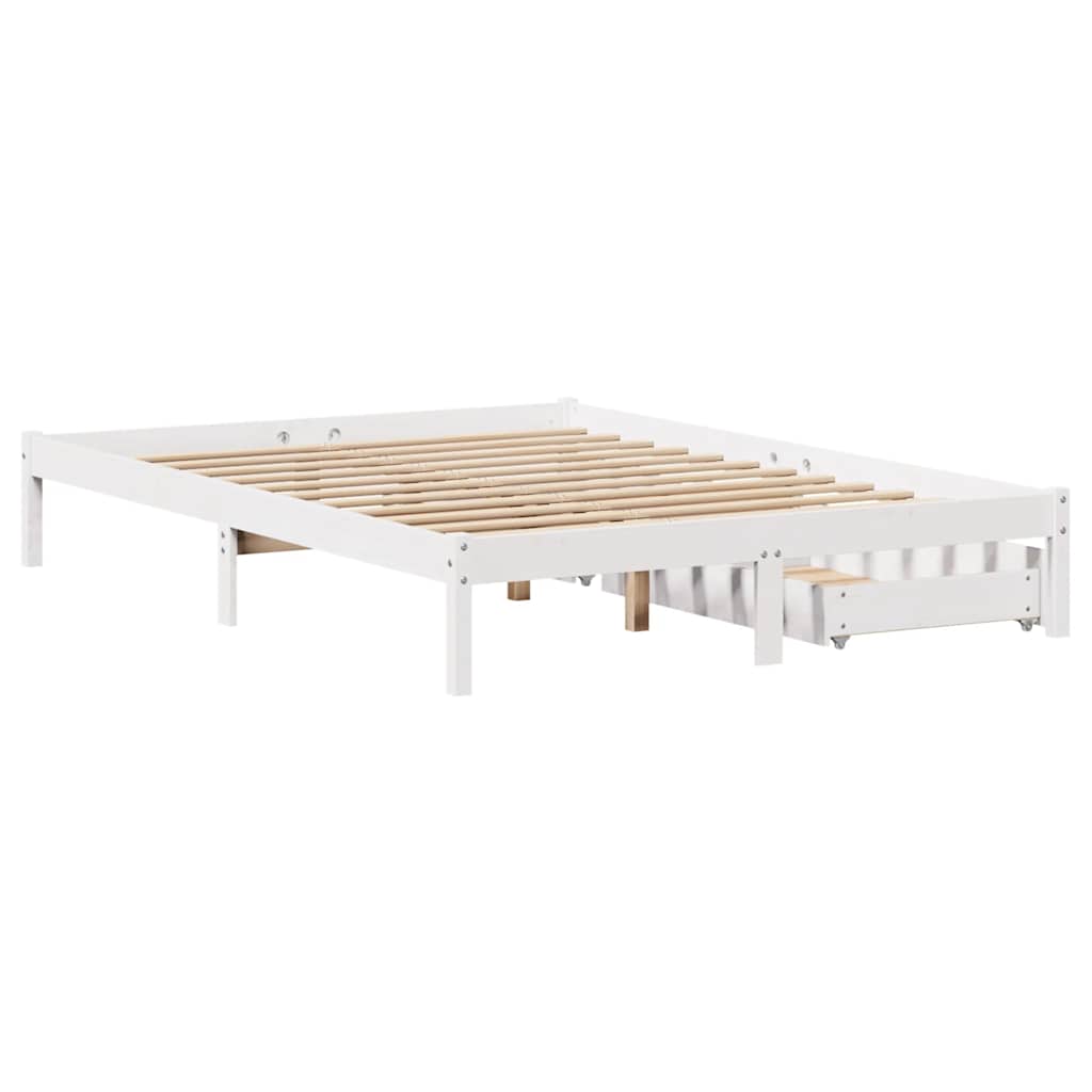 Bed Frame without Mattress White 140x200 cm Solid Wood Pine - Bargainia.com - 8721102938269 - 3301437