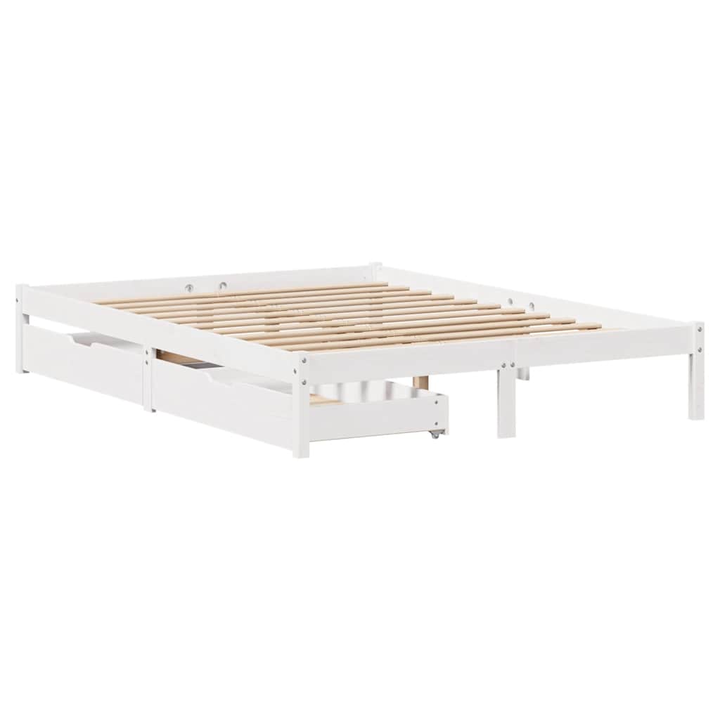Bed Frame without Mattress White 140x200 cm Solid Wood Pine - Bargainia.com - 8721102938269 - 3301437
