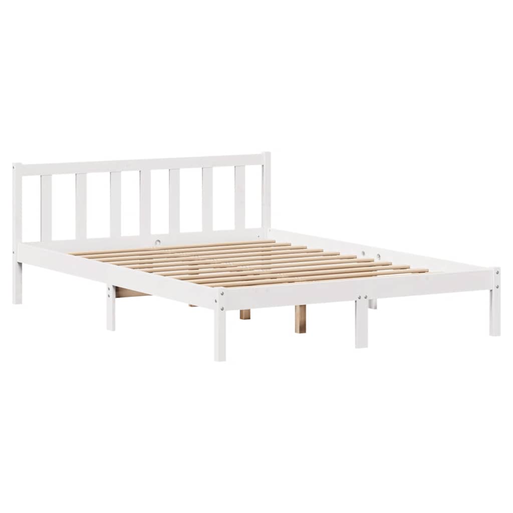 Bed Frame without Mattress White 140x200 cm Solid Wood Pine - Bargainia.com - 8721102938658 - 3301476