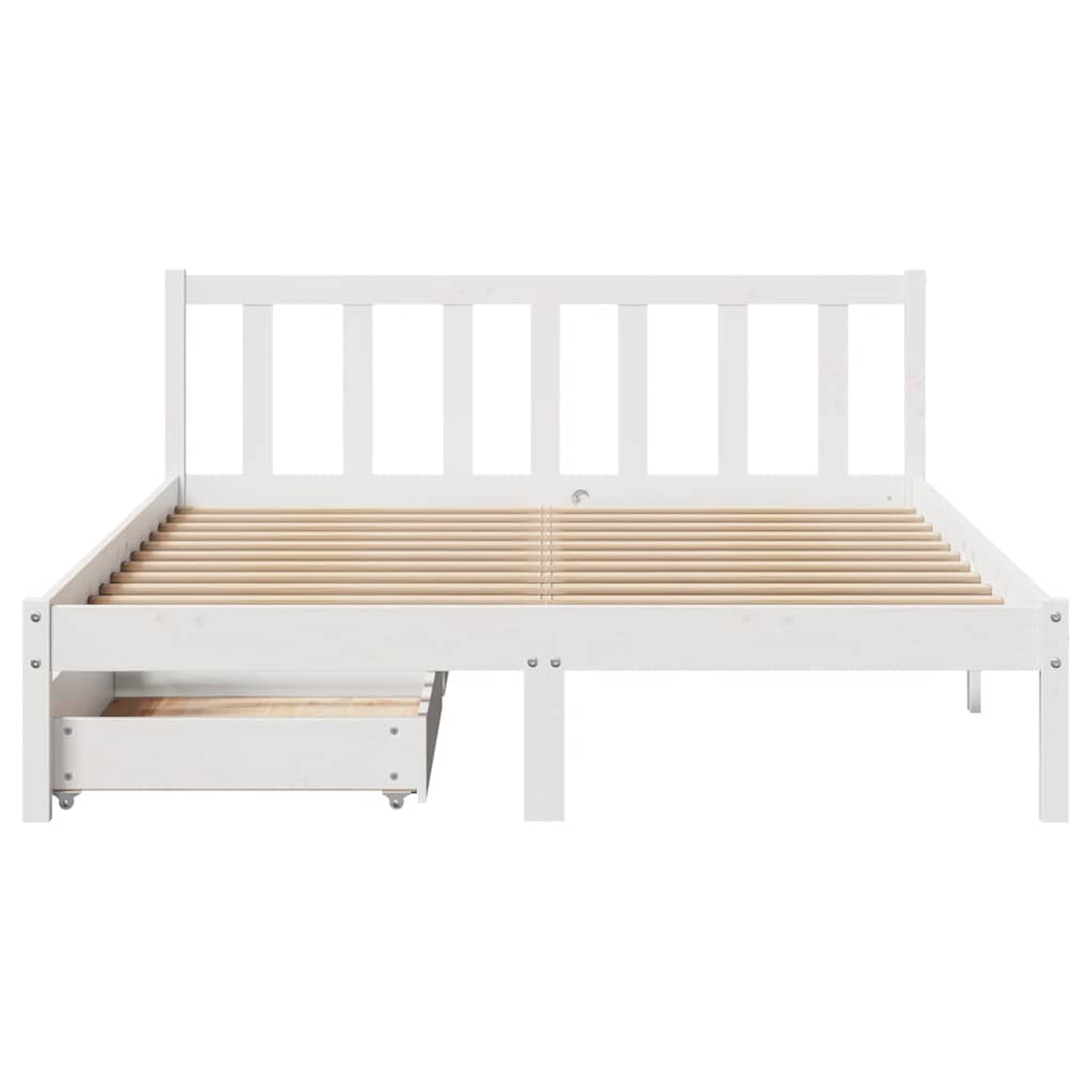 Bed Frame without Mattress White 140x200 cm Solid Wood Pine - Bargainia.com - 8721102938658 - 3301476