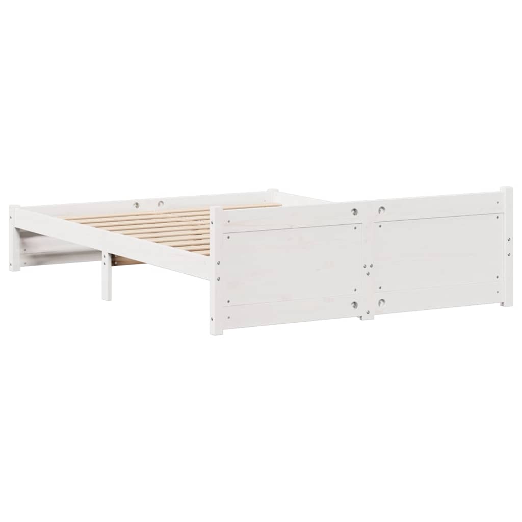 Bed Frame without Mattress White 140x200 cm Solid Wood Pine - Bargainia.com - 8721102940781 - 3301689