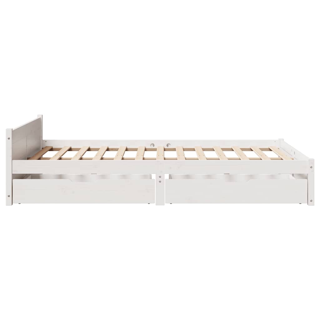 Bed Frame without Mattress White 140x200 cm Solid Wood Pine - Bargainia.com - 8721102940781 - 3301689