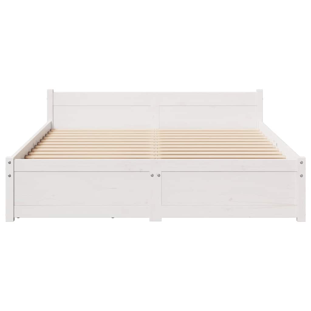 Bed Frame without Mattress White 140x200 cm Solid Wood Pine - Bargainia.com - 8721102940781 - 3301689