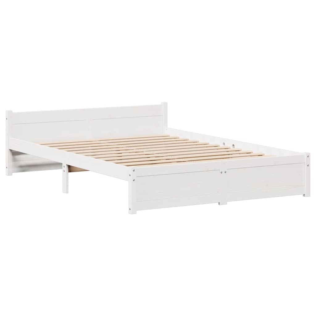Bed Frame without Mattress White 140x200 cm Solid Wood Pine - Bargainia.com - 8721102940781 - 3301689