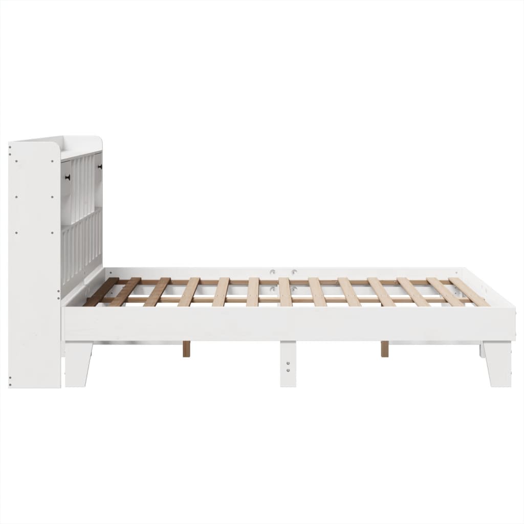 Bed Frame without Mattress White 140x200 cm Solid Wood Pine - Bargainia.com - 