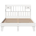 Bed Frame without Mattress White 140x200 cm Solid Wood Pine - Bargainia.com - 