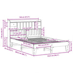 Bed Frame without Mattress White 140x200 cm Solid Wood Pine - Bargainia.com - 