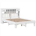 Bed Frame without Mattress White 140x200 cm Solid Wood Pine - Bargainia.com - 