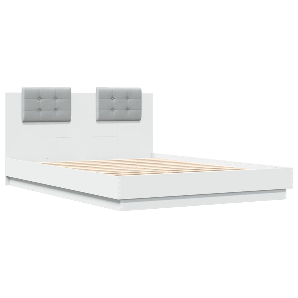Bed Frame without Mattress White 150x200 cm King Size - Bargainia.com - 