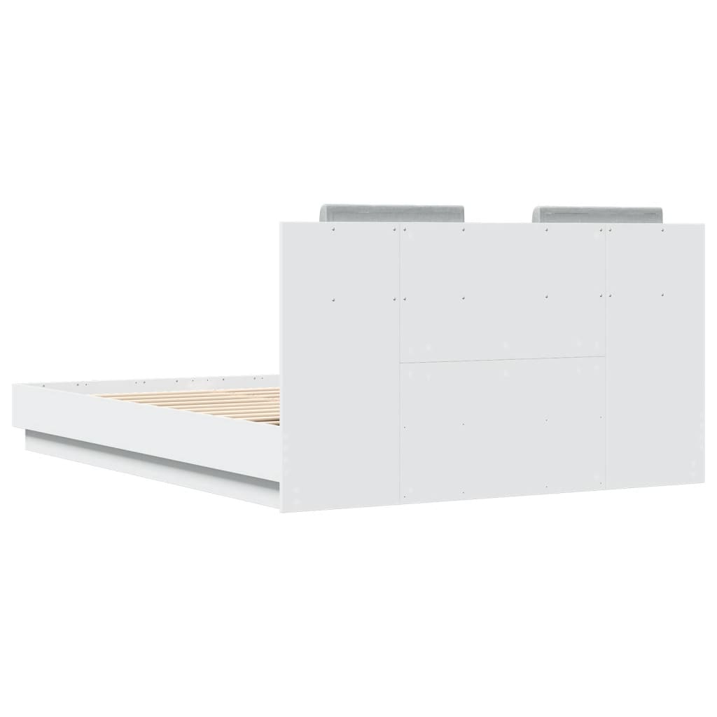 Bed Frame without Mattress White 150x200 cm King Size - Bargainia.com - 