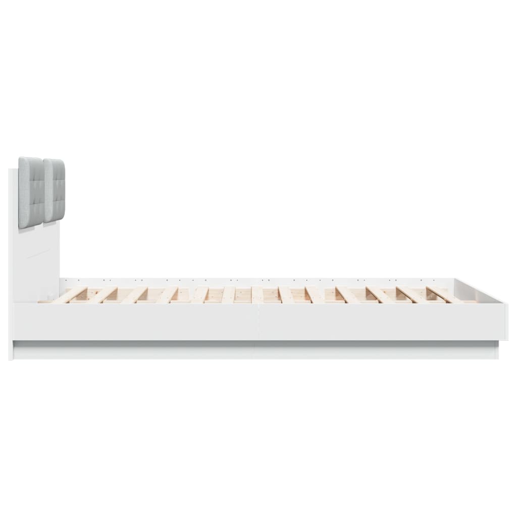 Bed Frame without Mattress White 150x200 cm King Size - Bargainia.com - 