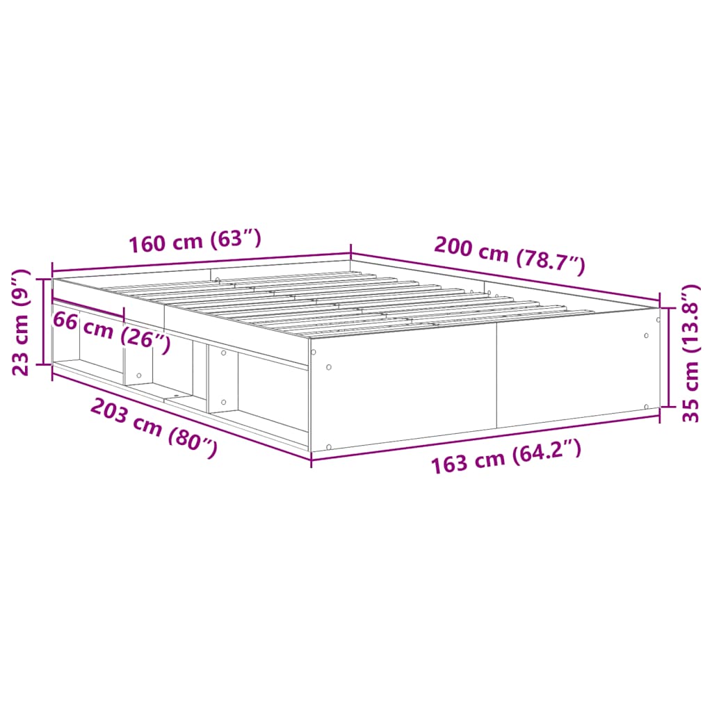 Bed Frame without Mattress White 160x200 cm - Bargainia.com - 8721012158290 - 3203873