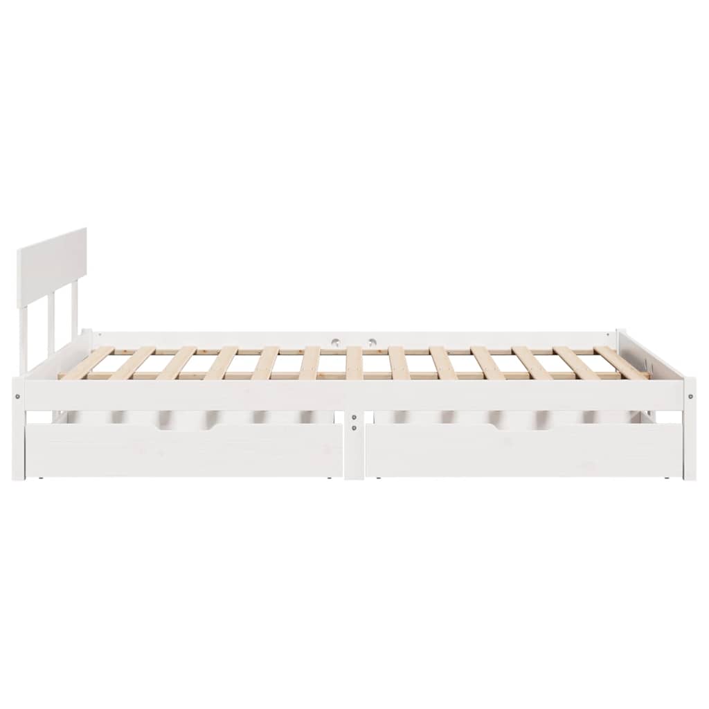 Bed Frame without Mattress White 160x200 cm Solid Wood Pine - Bargainia.com - 8721102939082 - 3301519