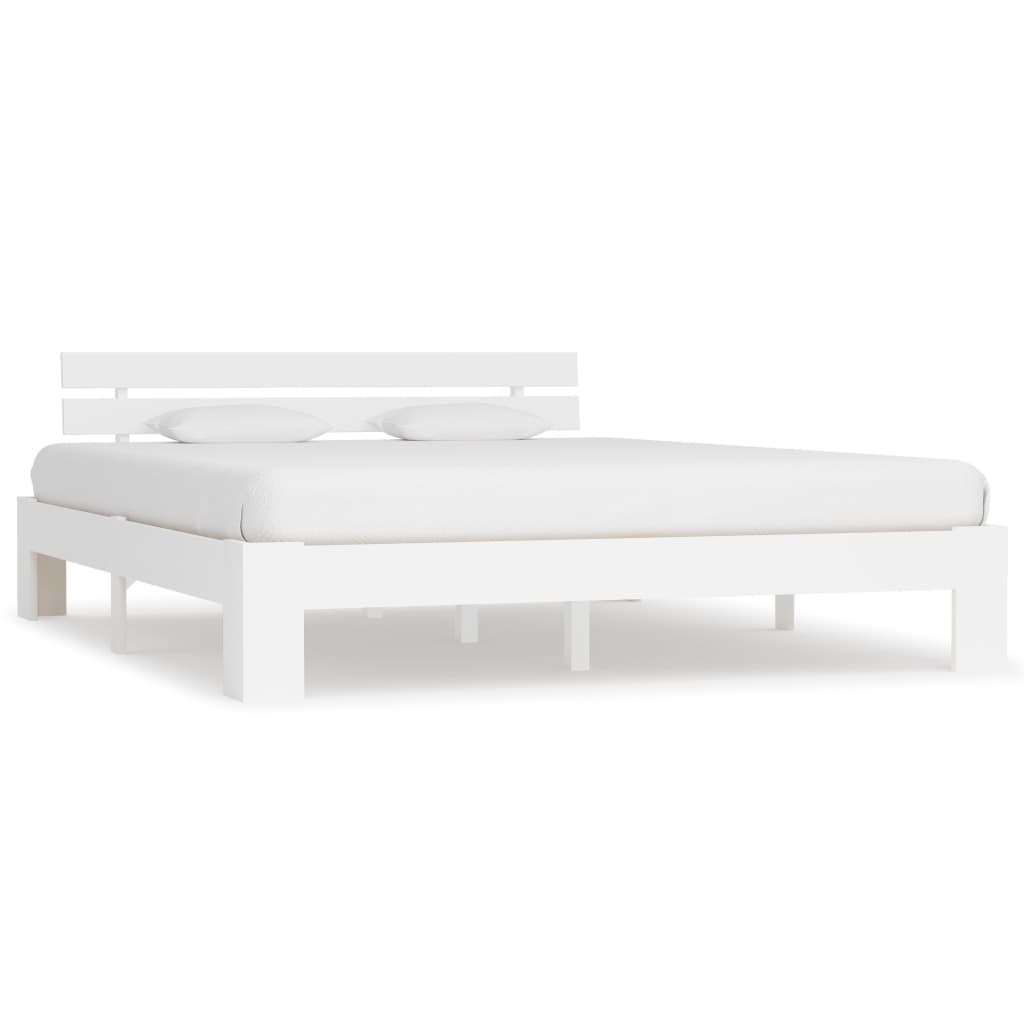 Bed Frame without Mattress White 160x200cm Solid Wood Pine - Bargainia.com - 8719883676418 - 283158