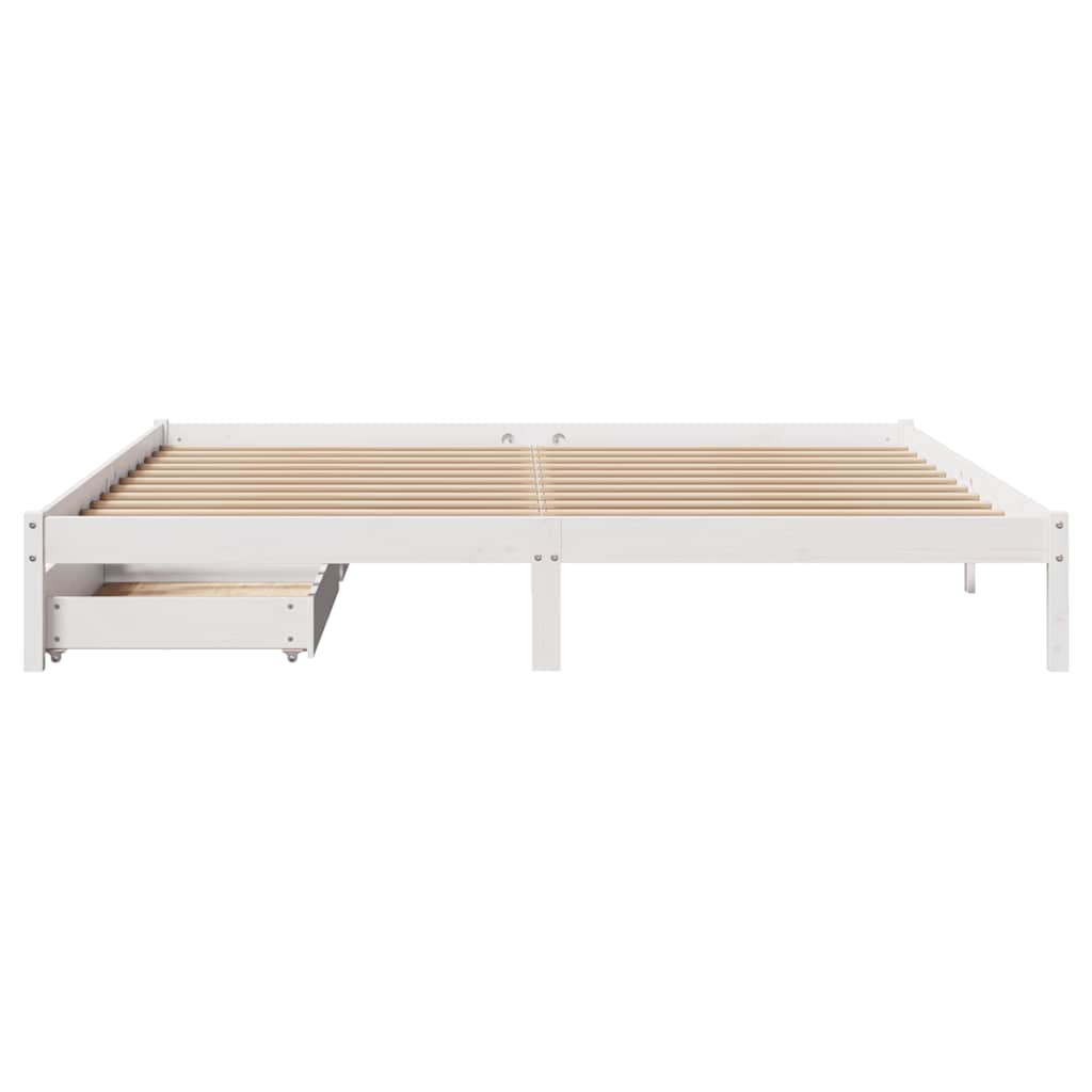 Bed Frame without Mattress White 180x200 cm Super King Solid Wood Pine - Bargainia.com - 8721102938320 - 3301443