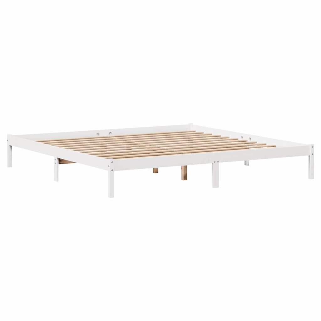 Bed Frame without Mattress White 180x200 cm Super King Solid Wood Pine - Bargainia.com - 8721102938320 - 3301443