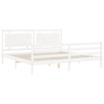 Bed Frame without Mattress White 200x200 cm Solid Wood - Bargainia.com - 