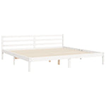 Bed Frame without Mattress White 200x200 cm Solid Wood - Bargainia.com - 