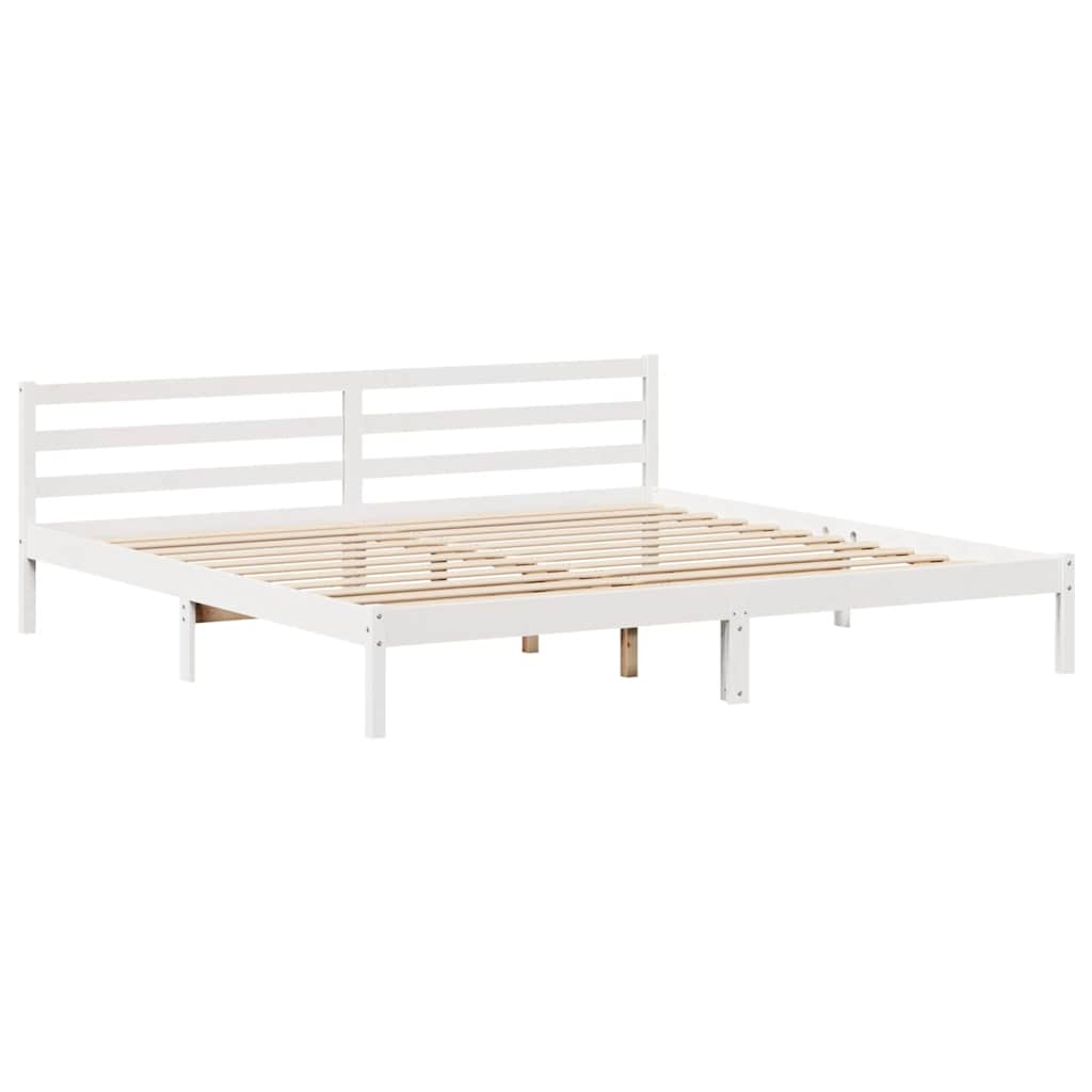Bed Frame without Mattress White 200x200 cm Solid Wood Pine - Bargainia.com - 8721102939389 - 3301549