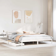 Bed Frame without Mattress White 200x200 cm Solid Wood Pine - Bargainia.com - 8721102939389 - 3301549
