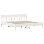 Bed Frame without Mattress White 200x200 cm Solid Wood Pine - Bargainia.com - 
