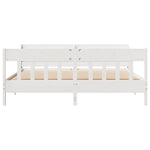 Bed Frame without Mattress White 200x200 cm Solid Wood Pine - Bargainia.com - 