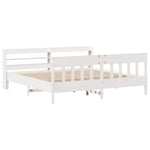 Bed Frame without Mattress White 200x200 cm Solid Wood Pine - Bargainia.com - 