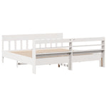 Bed Frame without Mattress White 200x200 cm Solid Wood Pine - Bargainia.com - 