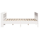 Bed Frame without Mattress White 200x200 cm Solid Wood Pine - Bargainia.com - 