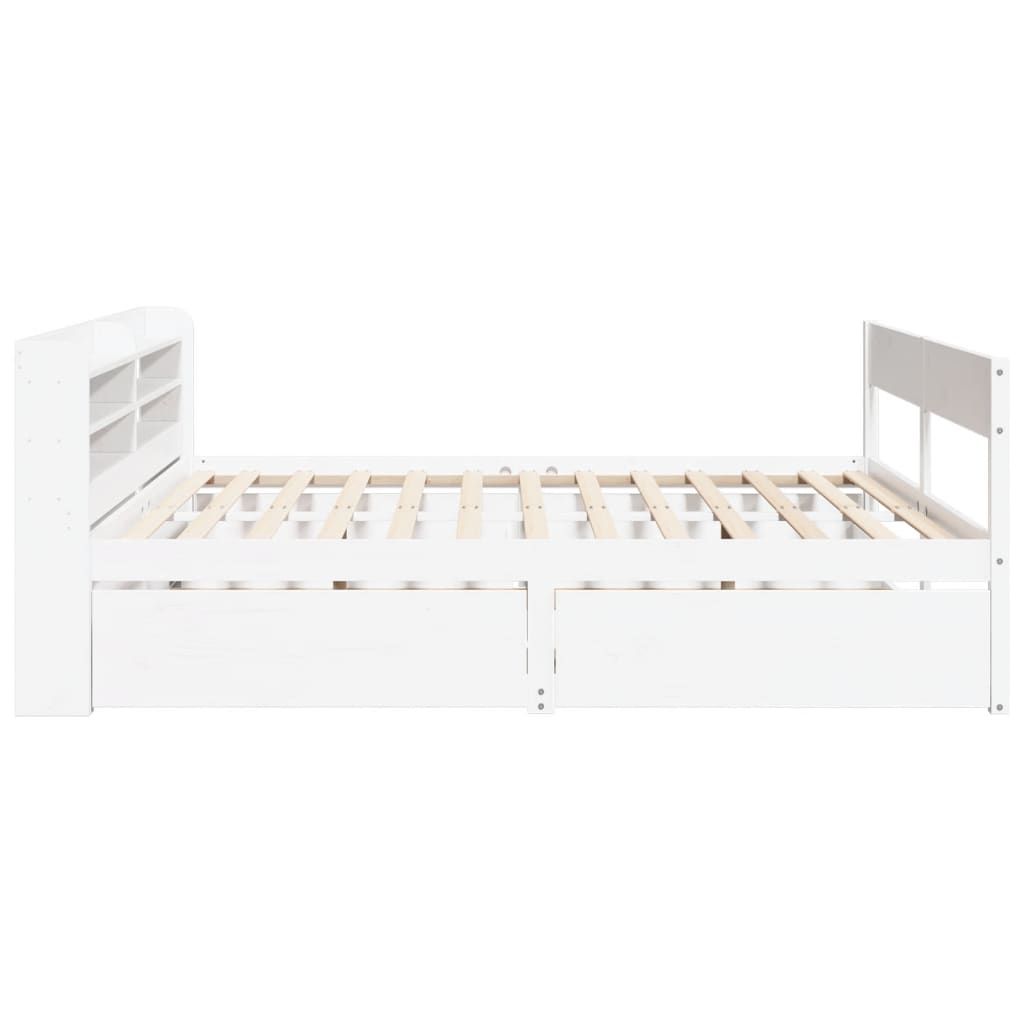 Bed Frame without Mattress White 200x200 cm Solid Wood Pine - Bargainia.com - 8721102983672 - 3307111