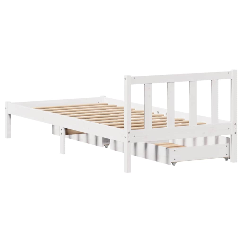 Bed Frame without Mattress White 90x200 cm Solid Wood Pine - Bargainia.com - 8721102938597 - 3301470