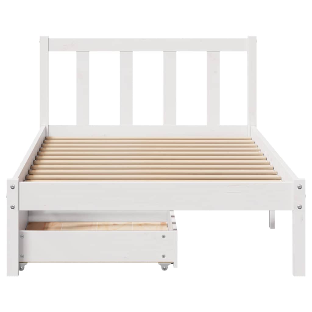 Bed Frame without Mattress White 90x200 cm Solid Wood Pine - Bargainia.com - 8721102938597 - 3301470