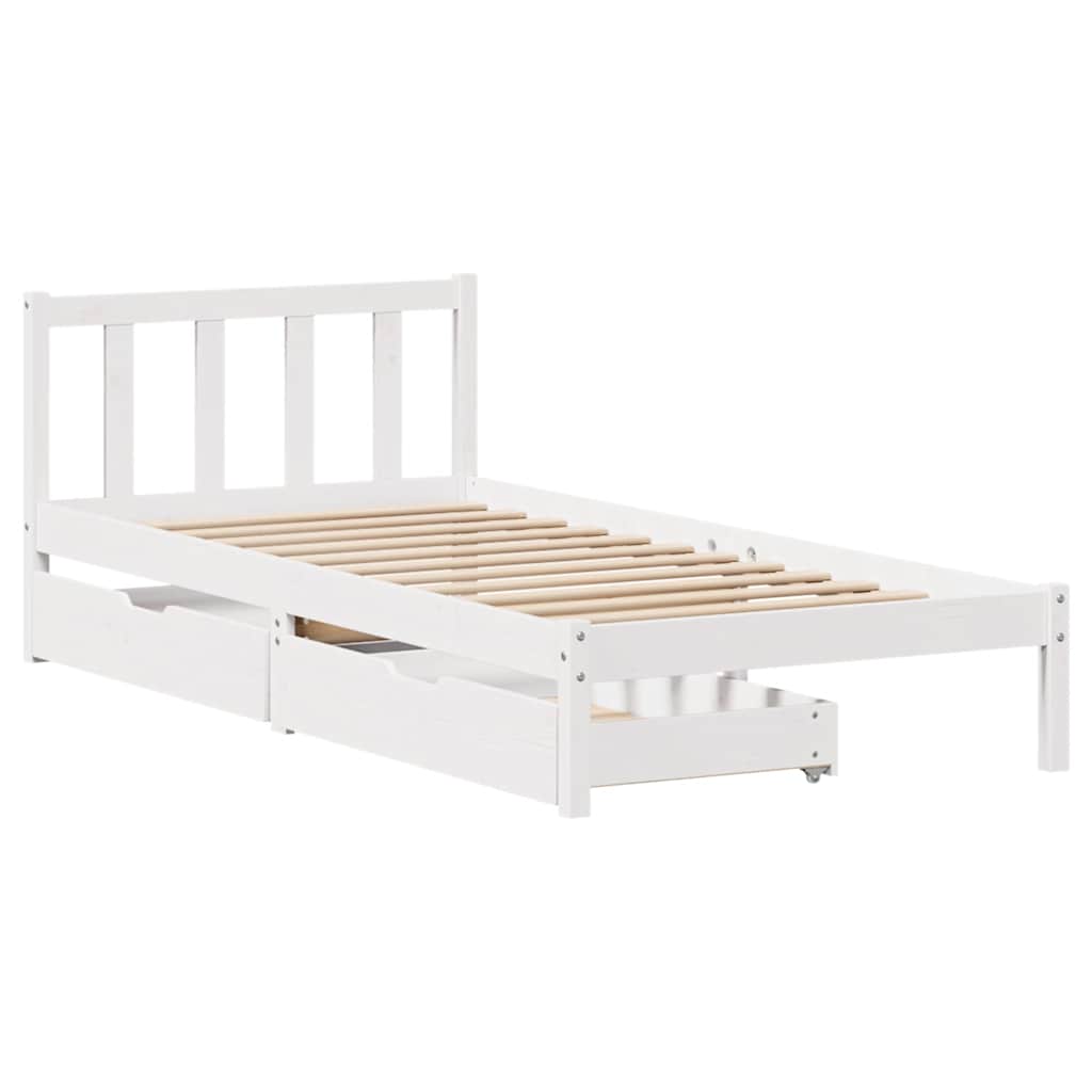 Bed Frame without Mattress White 90x200 cm Solid Wood Pine - Bargainia.com - 8721102938597 - 3301470