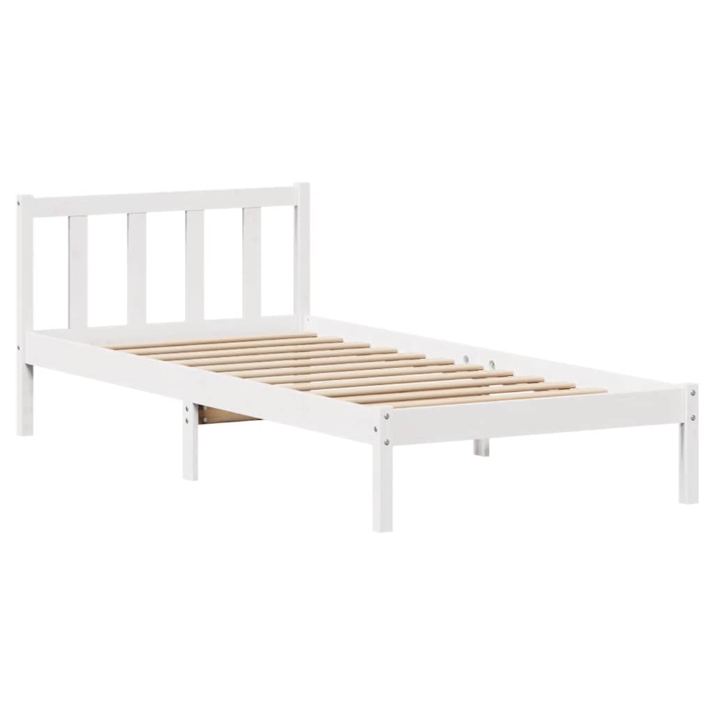 Bed Frame without Mattress White 90x200 cm Solid Wood Pine - Bargainia.com - 8721102938597 - 3301470