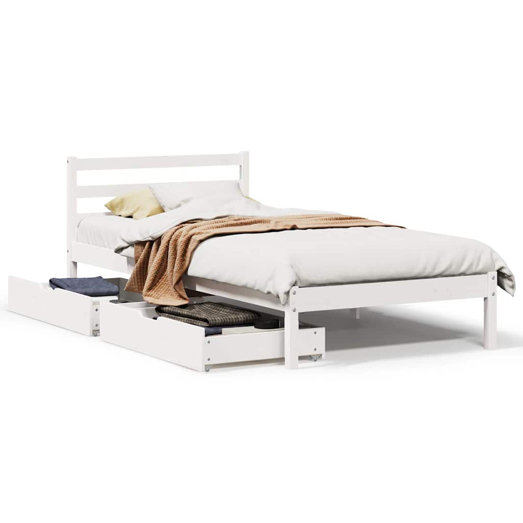 Bed Frame without Mattress White 90x200 cm Solid Wood Pine - Bargainia.com - 8721102939242 - 3301535