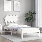 Bed Frame without Mattress White Single Solid Wood Pine - Bargainia.com - 