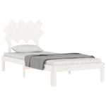 Bed Frame without Mattress White Single Solid Wood Pine - Bargainia.com - 