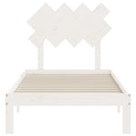 Bed Frame without Mattress White Single Solid Wood Pine - Bargainia.com - 