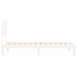 Bed Frame without Mattress White Single Solid Wood Pine - Bargainia.com - 