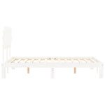 Bed Frame without Mattress White Small Double Solid Wood Pine - Bargainia.com - 