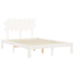 Bed Frame without Mattress White Small Double Solid Wood Pine - Bargainia.com - 