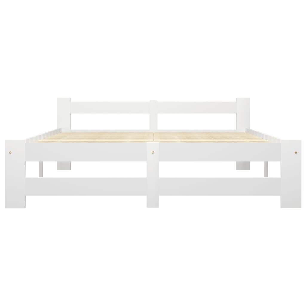 Bed Frame without Mattress White Solid Pine Wood 120x200 cm - Bargainia.com - 8720286289839 - 322000