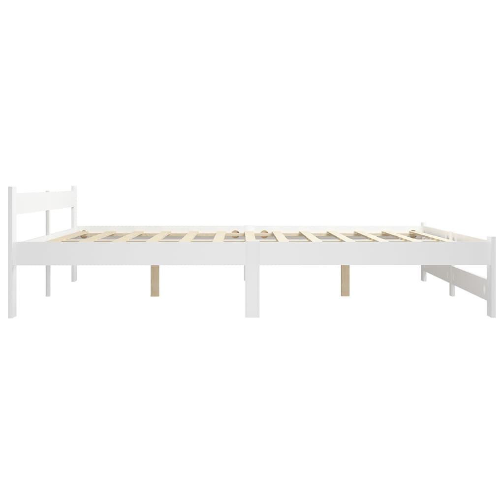 Bed Frame without Mattress White Solid Pine Wood 120x200 cm - Bargainia.com - 8720286289839 - 322000