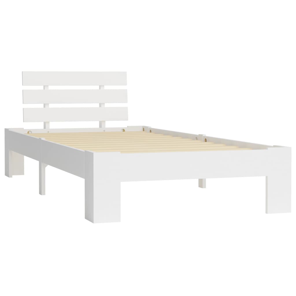 Bed Frame without Mattress White Solid Pine Wood 90x200 cm - Bargainia.com - 8719883676371 - 283154