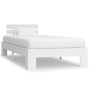 Bed Frame without Mattress White Solid Pine Wood 90x200 cm - Bargainia.com - 8719883676371 - 283154