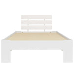 Bed Frame without Mattress White Solid Pine Wood 90x200 cm - Bargainia.com - 