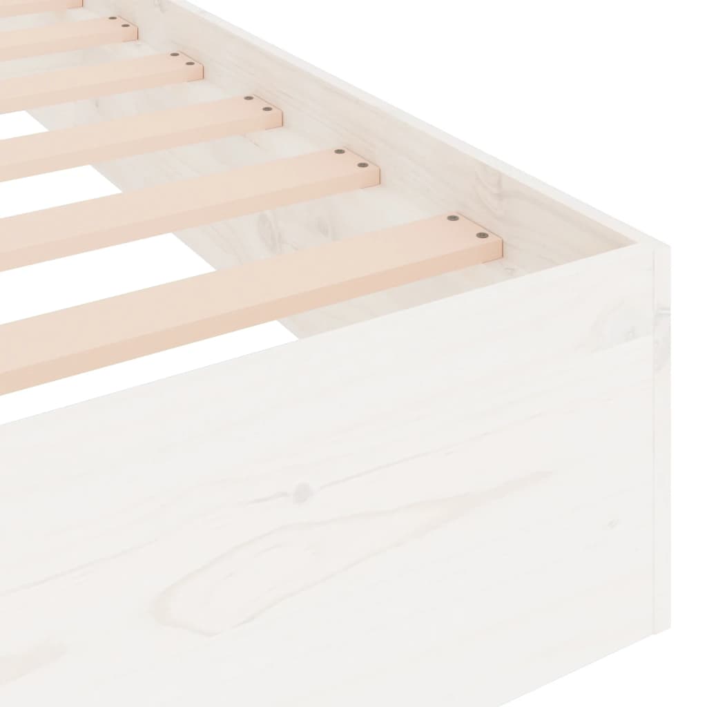 Bed Frame without Mattress White Solid Wood 120x200 cm - Bargainia.com - 8720287067344 - 820048